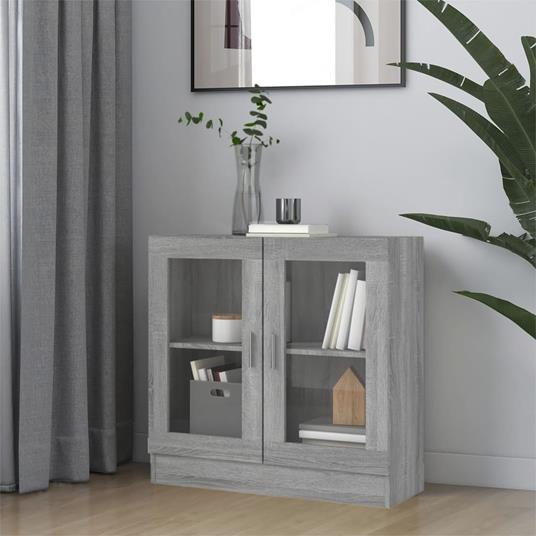 vidaXL Mobile Vetrina Grigio Sonoma 82,5x30,5x80 cm Legno Multistrato