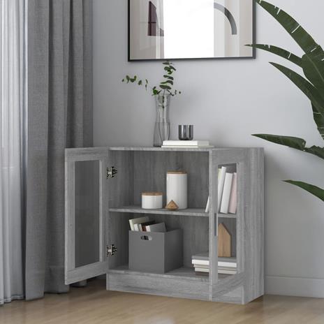 vidaXL Mobile Vetrina Grigio Sonoma 82,5x30,5x80 cm Legno Multistrato - 4