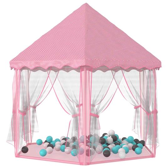 vidaXL Tenda da Gioco Principessa con 250 Palline 133x140 cm Rosa - 2