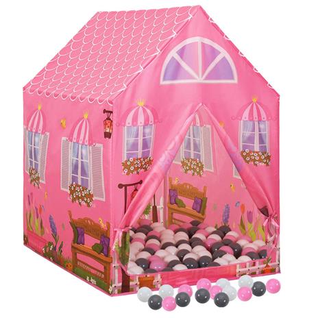 vidaXL Tenda da Gioco per Bambini Rosa con 250 Palline 69x94x104 cm - 2