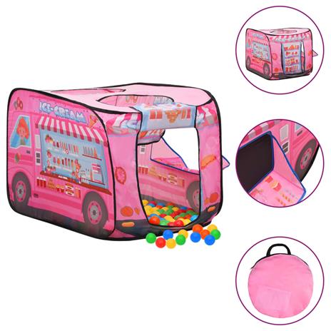 vidaXL Tenda da Gioco per Bambini Rosa con 250 Palline 70x112x70 cm