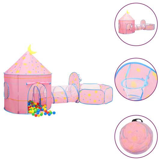 vidaXL Tenda da Gioco per Bambini Rosa 301x120x128 cm