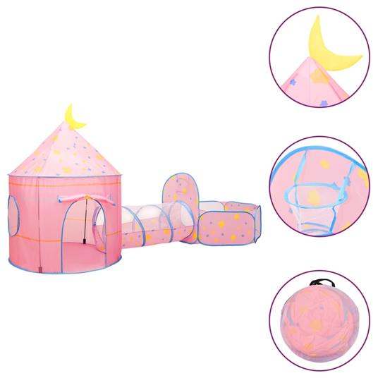 vidaXL Tenda da Gioco per Bambini Rosa 301x120x128 cm - 2