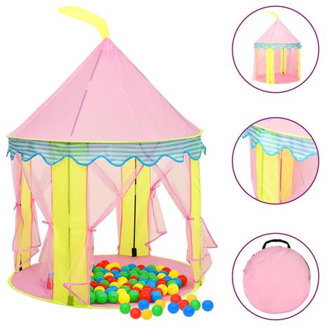 vidaXL Tenda da Gioco per Bambini Rosa 100x100x127 cm