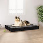 vidaXL Cuccia per Cani Nera 91,5x64x9 cm in Legno Massello di Pino