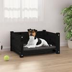 vidaXL Cuccia per Cani Nera 55,5x45,5x28cm in Legno Massello di Pino