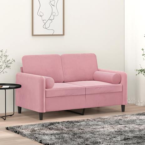 vidaXL Cuscini Decorativi 2 pz Rosa Ø15x50 cm in Velluto