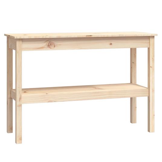 vidaXL Tavolo Consolle 110x40x75 cm in Legno Massello di Pino - 2