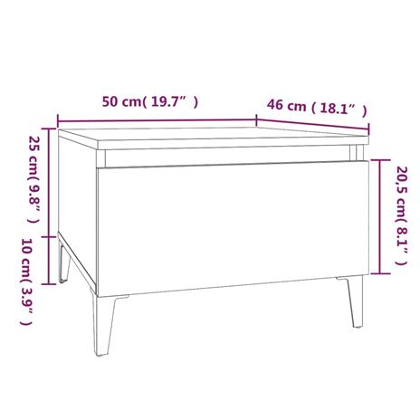 vidaXL Tavolino da Salotto Rovere Fumo 50x46x35cm in Legno Multistrato - 3