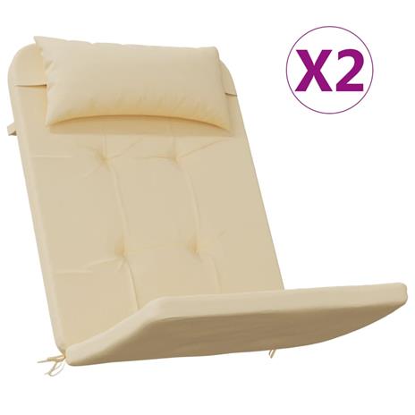 vidaXL Cuscini per Sedia Adirondack 2 pz Beige in Tessuto Oxford - 2