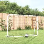 vidaXL Porta Calcio con Rete Bianca e Nera 184x61x123 cm Acciaio e PE