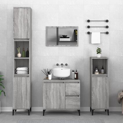 vidaXL Armadietto Bagno Grigio Sonoma 65x33x60 cm in Legno Multistrato