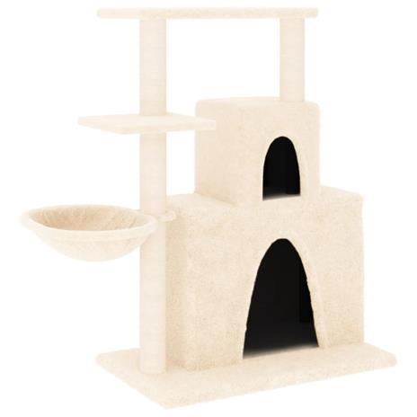 vidaXL Albero per Gatti con Tiragraffi in Sisal Crema 83 cm - 2