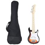 vidaXL Chitarra Elettrica Bambini con Custodia Marrone Bianca 3/4 30