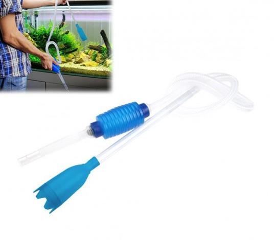 Pompa Svuota Acqua Per Acquario Con Sifone Pulitrice Aspiratore Manuale