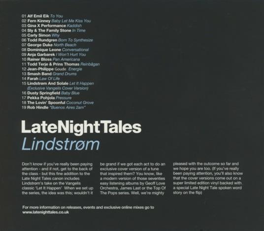 Late Night Tales - CD Audio di Lindstrom - 2