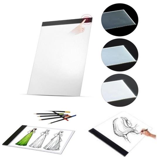 Disegno Progettazione Abbozzare Animazione Lavagna Luminosa A4 LED Light Pad di Disegno con Cavo USB,Tavolette da Disegno per Gli Artisti Suranew Tavoletta Luminosa 