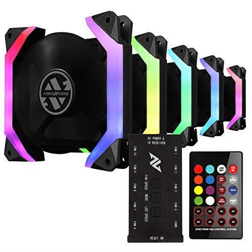 Abkoncore Spider Spectrum Fan Ventola 5 in 1, colore: nero, confezione da 5