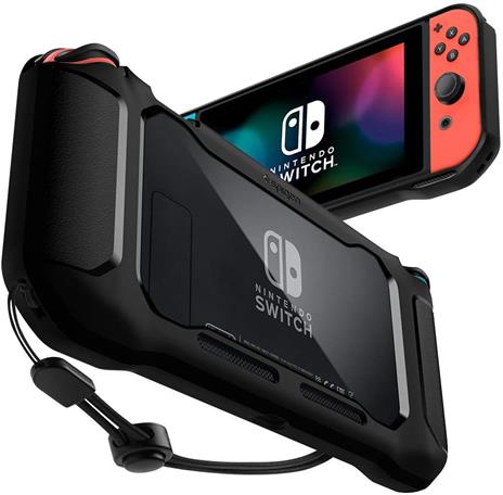 Spigen Rugged Armor Cover Nintendo Policarbonato (PC), Poliuretano termoplastico (TPU) Nero