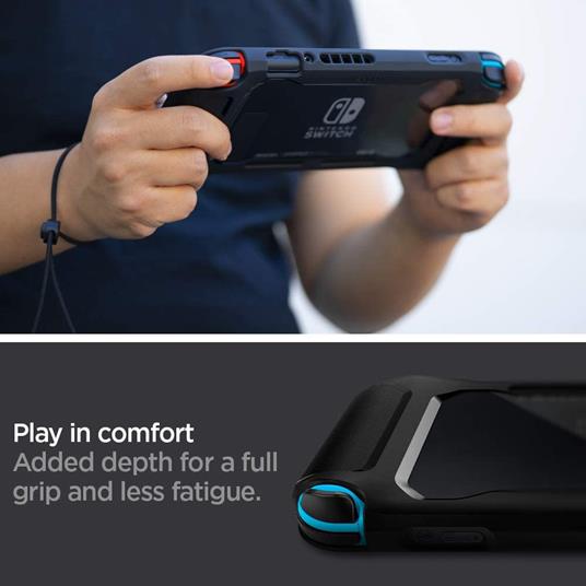 Spigen Rugged Armor Cover Nintendo Policarbonato (PC), Poliuretano termoplastico (TPU) Nero - 5