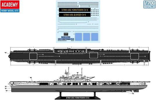 1/700 Uss Yorktown Cv-5 Battle Of Midway (AC14229) - 6