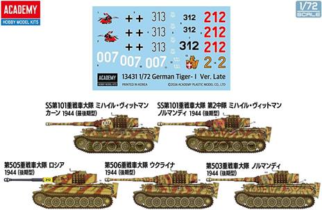 German Tiger- I Ver. Late decal per 5 versioni - 2