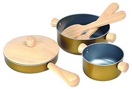 PLAN TOYS Cooking Utensils, Colore Legno, 3413