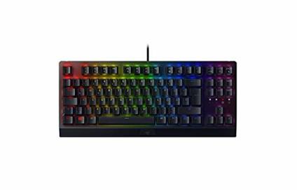Razer BlackWidow V3 Tenkeyless Tastiera meccanica da gaming (tastiera compatta con tasti verdi (touch & click), illuminazione RGB Chroma, gestione dei cavi) QWERTZ layout DE.