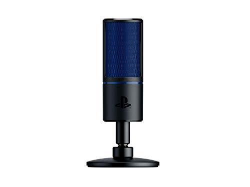 Razer Seiren X per PlayStation USB Microfono a Condensatore da Streaming compatibile con PS4, PS5 e PC, Monitoraggio a Latenza Zero, Supporto Ammortizzato Integrato, Nero/Blu - 3