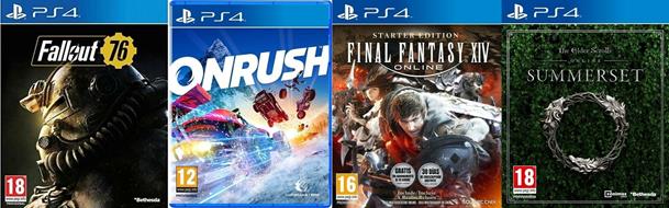 4 Giochi PS4 (FF XIV + Onrush + Fallout 76 + TESO Summerset) - Playstation  4 - gioco per PlayStation4 - Koch Media - Action - Adventure - Videogioco |  IBS