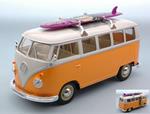 Volkswagen Vw T1 Bus 1963 W/ Windsurf Yellow / Cream 1:24 Model We0952Y
