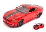 Ford Mustang Gt 2015 Red W/ Black Stripes 1:24 Model Mi31369R