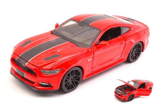 Ford Mustang Gt 2015 Red W/ Black Stripes 1:24 Model Mi31369R