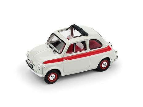 Fiat 500 1959 Tetto Apribile Sport 2A Serie Aperta Bianco / Rosso 1:43 Model Bm0603 - 2