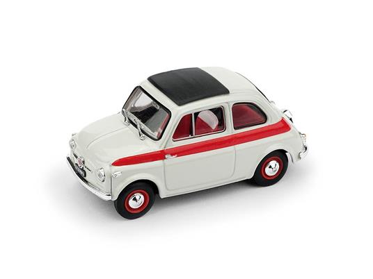 Fiat 500 1959 Tetto Apribile Sport 2A Serie Chiusa Bianco / Rosso 1:43 Model Bm0604