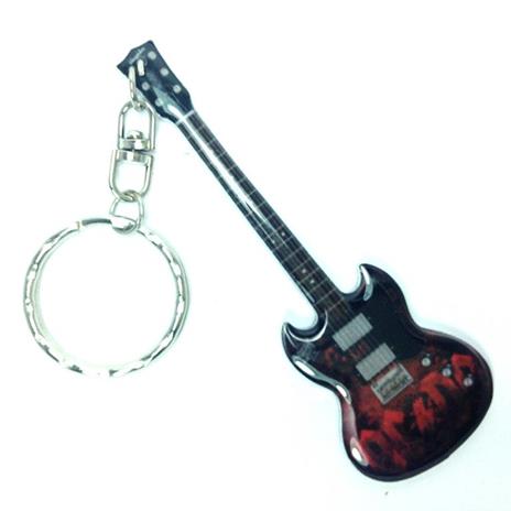 Portachiavi in metallo a forma di chitarra. AC / DC. Angus Young - 2