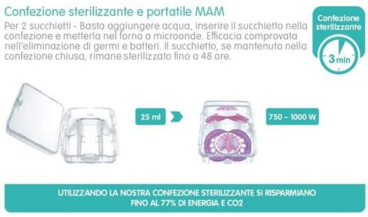 Mam Air Ciuccio in Set da 2, in Silicone Skinsoft con Custodia Porta Ciuccio, 16+ Mesi, Rosa - 4
