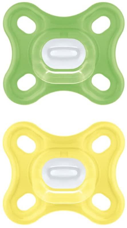 MAM Comfort Ciuccio in Set da 2, 100% Silicone ideale per i neonati, con Custodia Porta Ciuccio, 0-2 mesi, rosa e viola - 6