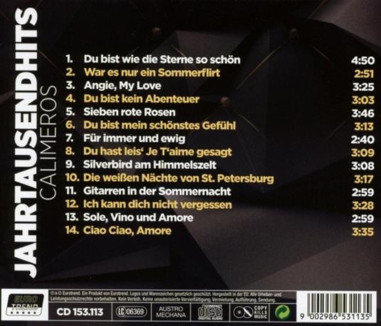 Jahrtausendhits. Du bist wie die Sterne so schön - CD Audio di Calimeros