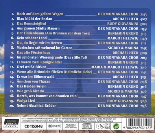 Die 20 Schonsten Deutschen Volkslieder - CD Audio - 2