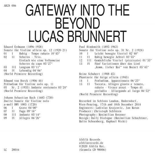 Lucas Brunnert - Gateway Into The Beyond - CD Audio