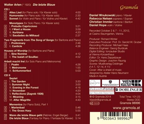 Die Letzte Blaue - CD Audio di Walter Arlen - 2