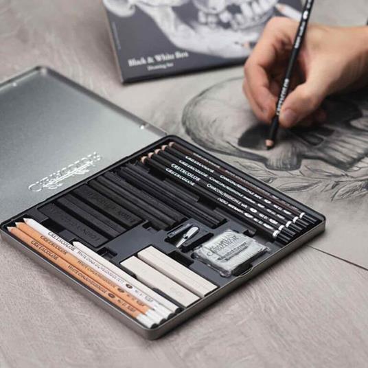 Set da disegno in bianco e nero 25 pezzi