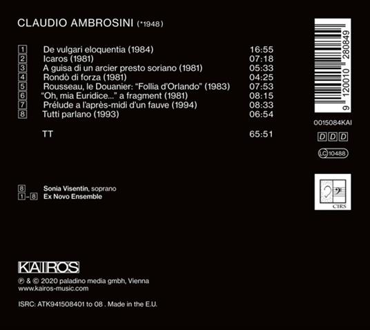 Chamber Music - CD Audio di Claudio Ambrosini - 2