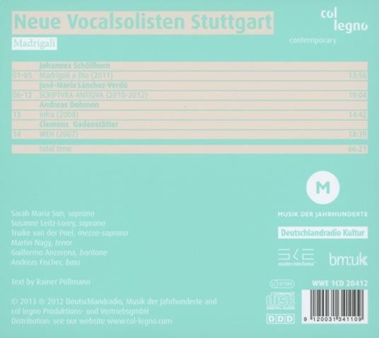 Madrigali - CD Audio di Neue Vocalsolisten Stuttgart - 2
