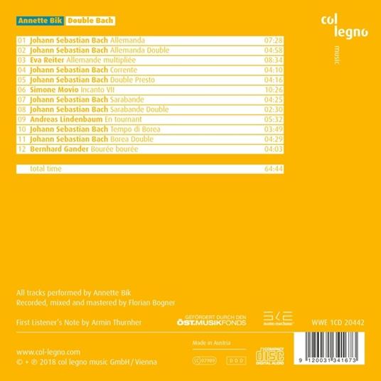 Double Bach - CD Audio di Johann Sebastian Bach,Annette Bik - 2