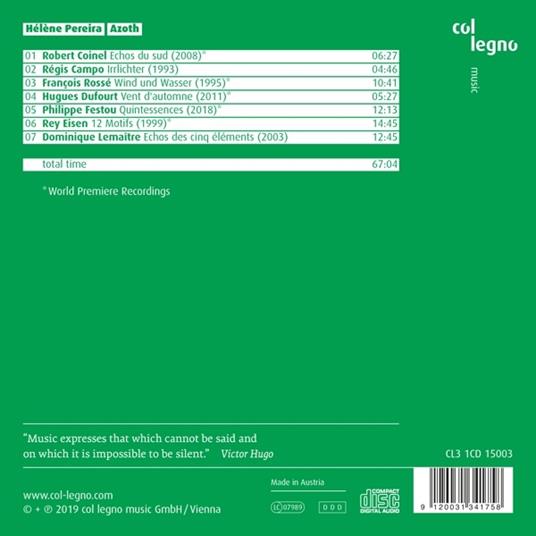 Azoth - CD Audio di Hélène Pereira - 2