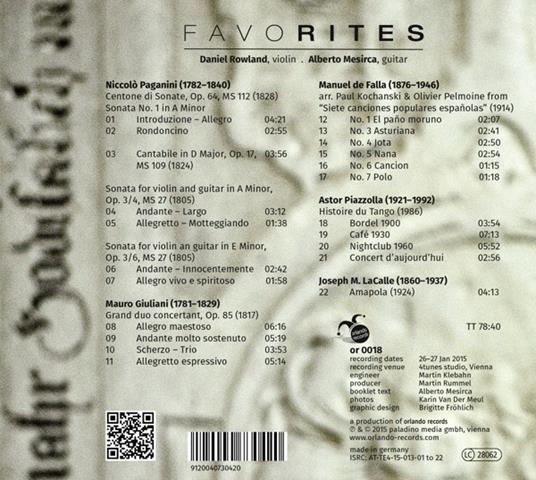 Favorites - CD Audio di Daniel Rowland - 2