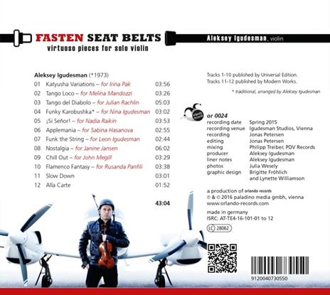Aleksey Igudesman: Fasten Seat Belts, Virtuoso Pieces For Solo Violin - CD Audio - 2