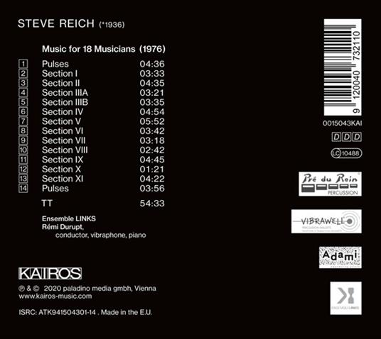 Music For 18 Musicians - CD Audio di Steve Reich - 2